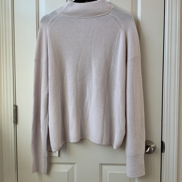 NWT lululemon merino wool blend turtleneck ribbed sweater white opal size 12 - Picture 2 of 10